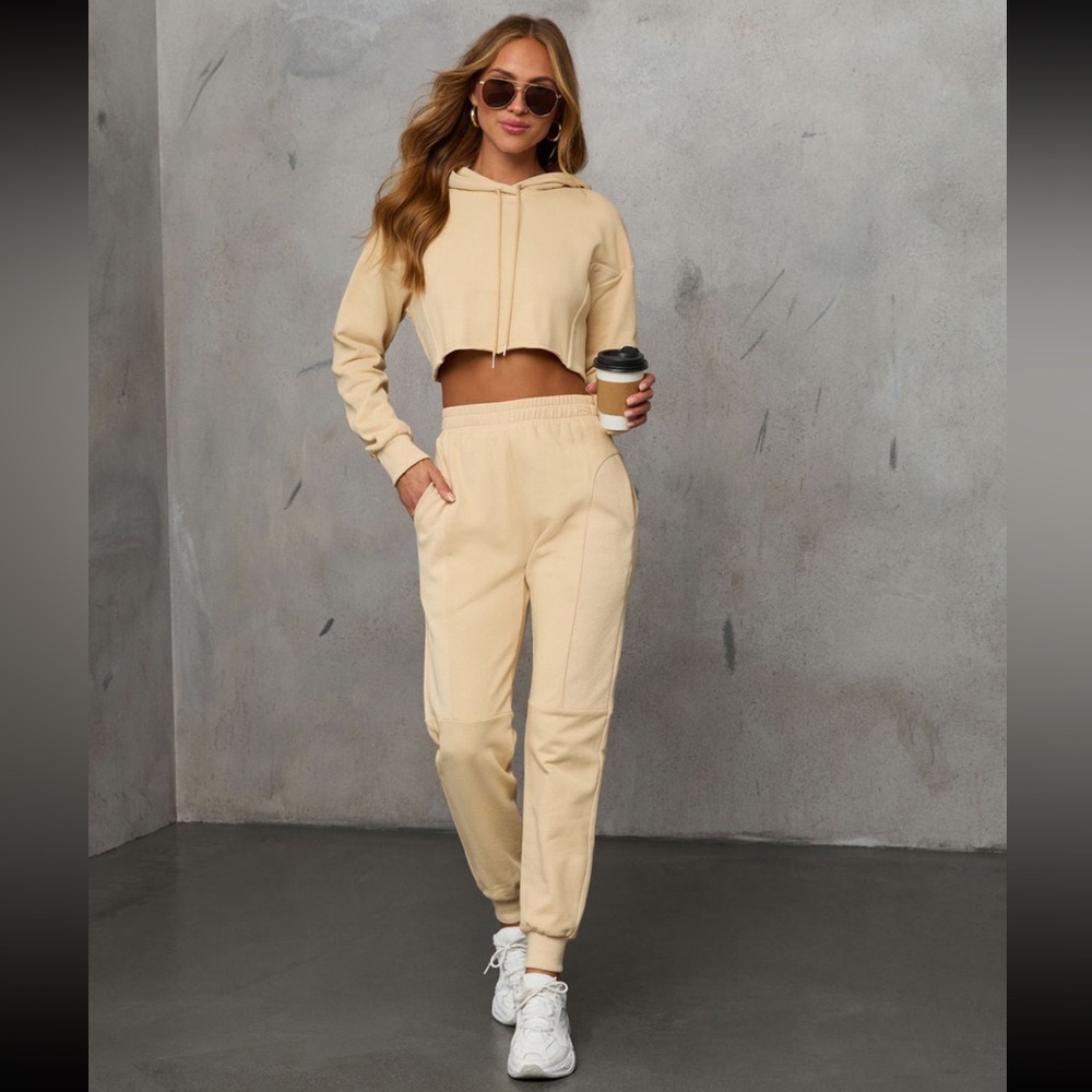 Hooded Sweatshirt/ High Wasted Jogger Set - Picture 2 of 3